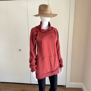 Latched Mama Rust Color Harbor Snap Nursing Cowl Pullover Sweatshirt Maternity